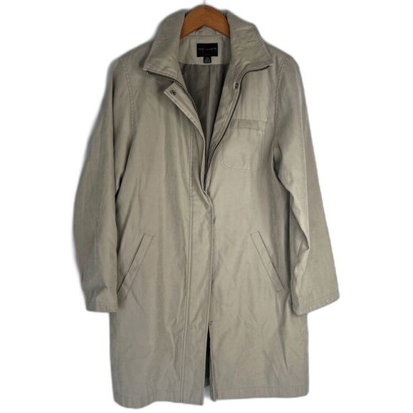 Gallery Tan Full Zip Trench Coat‎ Size Petite Small - Picture 1 of 12